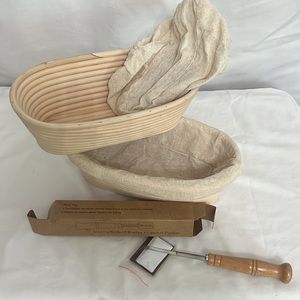 Banneton Proofing Basket, Oval 10" Set of 2, Sourdough Bread baking